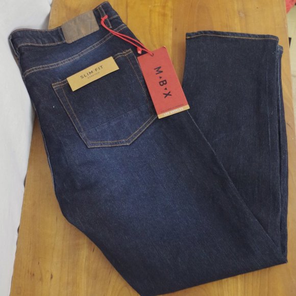 MBX Other - Men's MBX Dark Wash Slim Stretch Denim Jeans 36X30